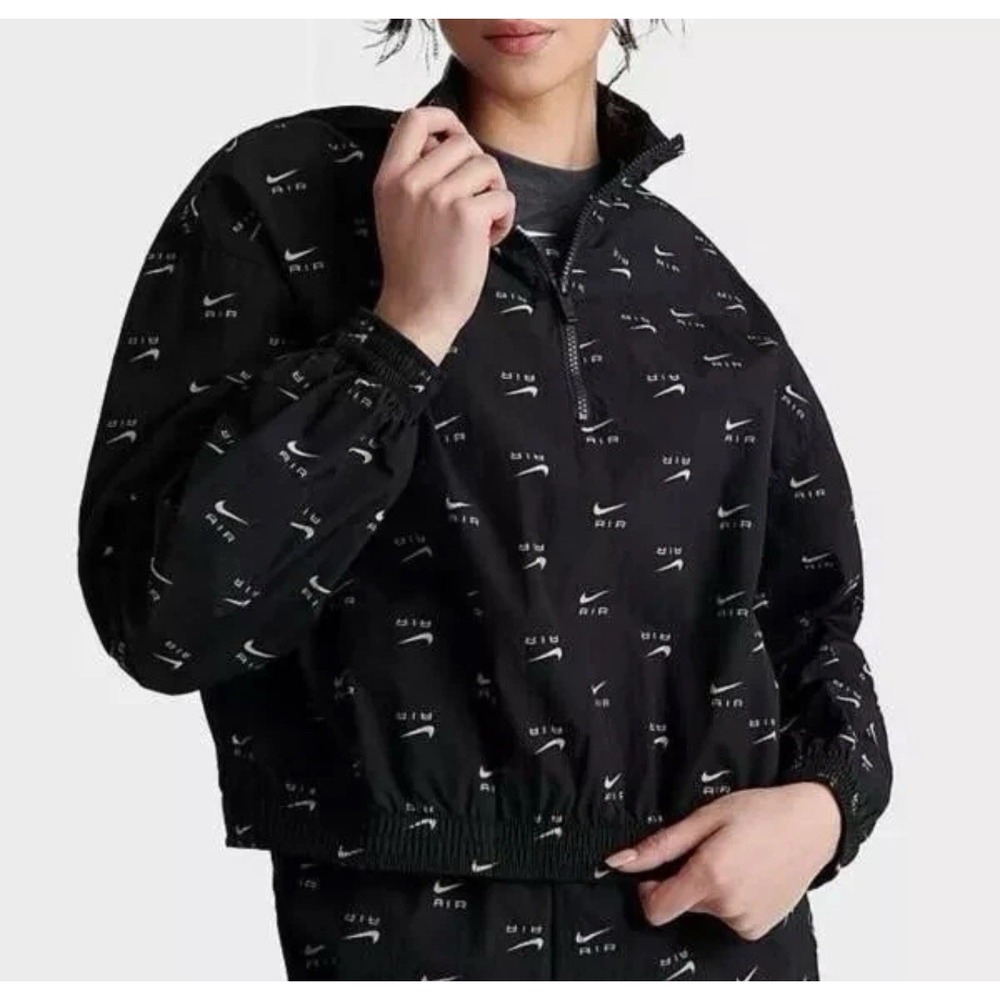 Nike Air Women's XL‎ Black 1/4 Zip Cropped Water Repellent Jacket DV8066-010 NWT